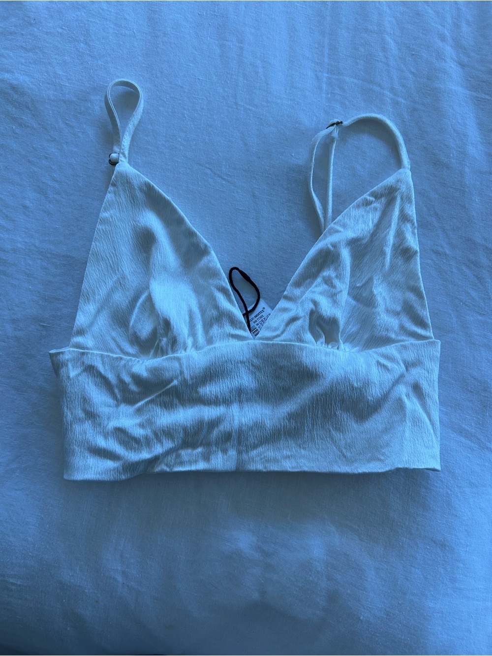 Zara Women's White Bralette - Lightweight Triangle Support